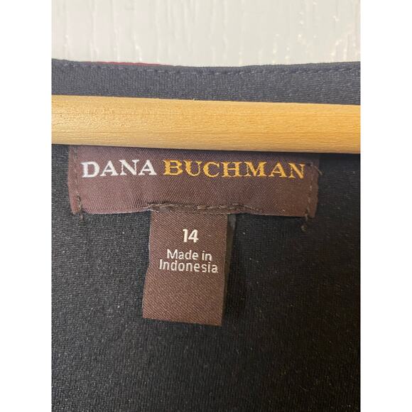 Dana Buchman Maroon and Black Sleeveless Round Neck Sheath Dress Size 14 - Picture 2 of 7